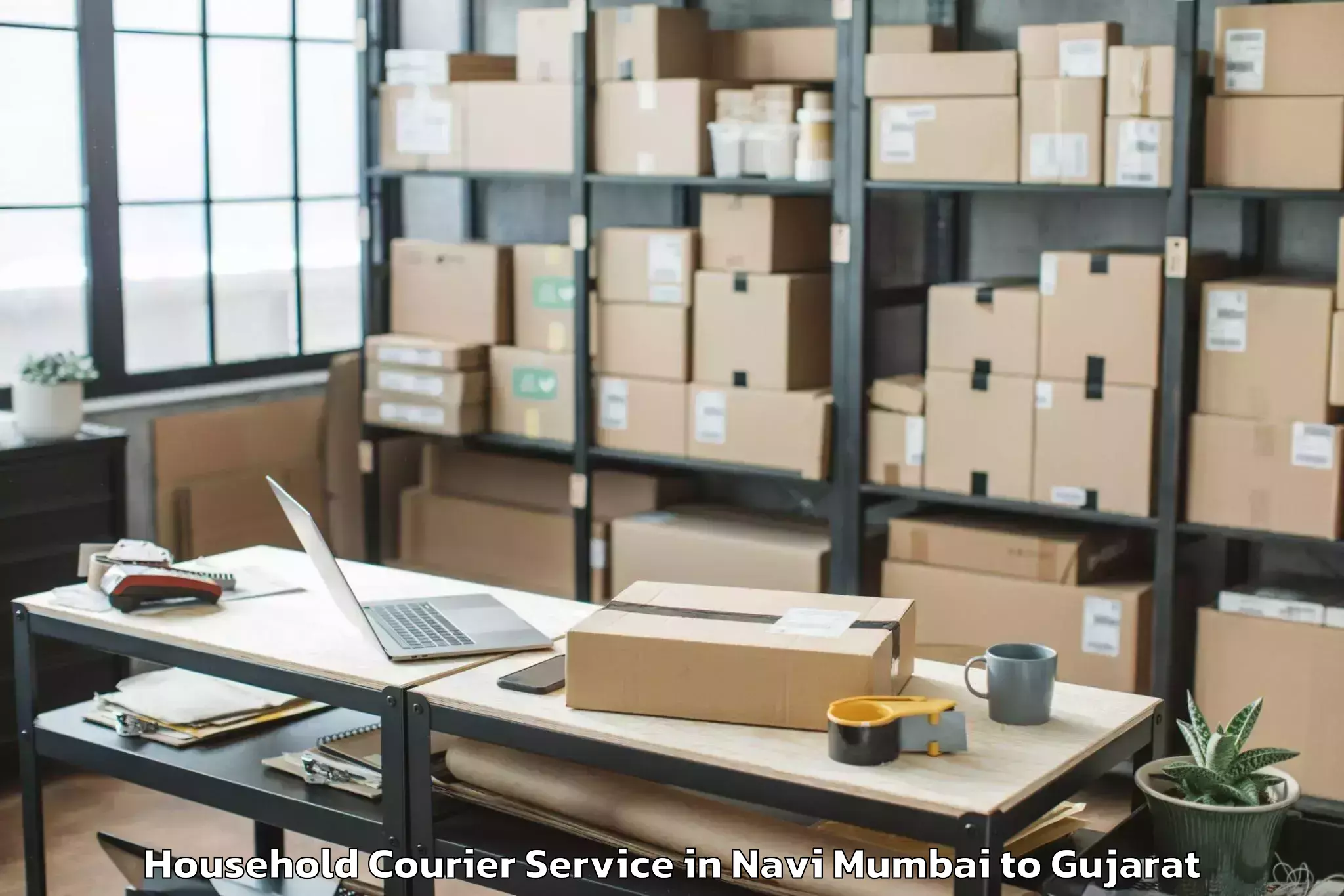 Book Navi Mumbai to Songadh Household Courier Online